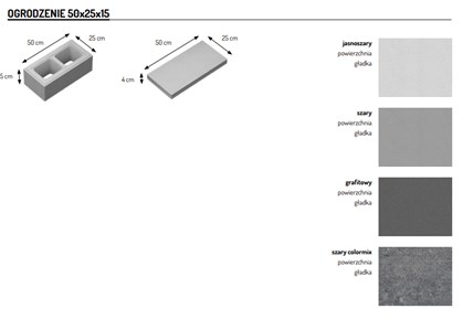 Certus  pustak ogrodzeniowy 50x25x15