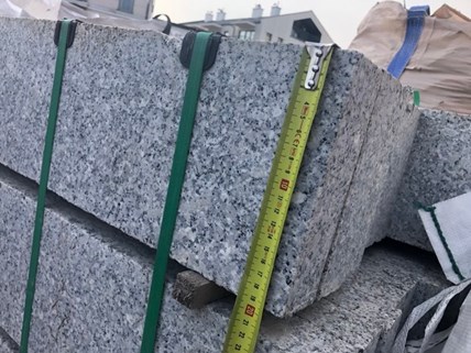 Obrzeża granitowe szare 6x20x80-120cm