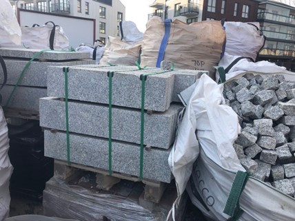 Obrzeża granitowe szare 6x20x80-120cm